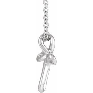 Sterling Silver 13.35 X 10.42 Mm 15 In Polished Youth Cross Necklace