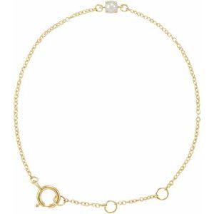 14K Yellow Gold Pearl 3 Mm  Imitation Pearl Youth Birthstone Bracelet, Length: 5.5 In