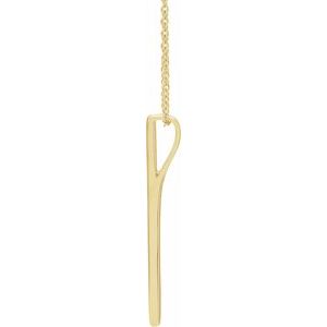 14K Yellow Gold 29.7 X 2.2 Mm 16-18 In Polished Bar Necklace