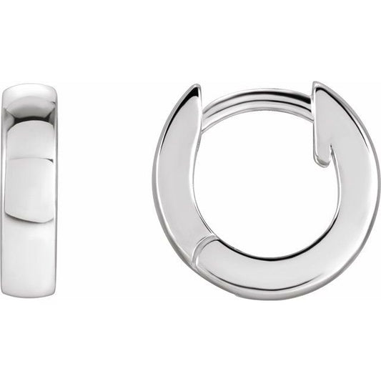 Platinum 9.5 Mm 2.5 Mm Pair Hinged Polished Hoop Earrings