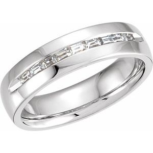 14K White Gold 6 mm 3/8 CTW Natural Diamond Channel-Set Band Size 7