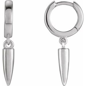 Sterling Silver 24.75 X 2.3 Mm Pair Hinged Polished Hinged Hoop Dangle Earrings