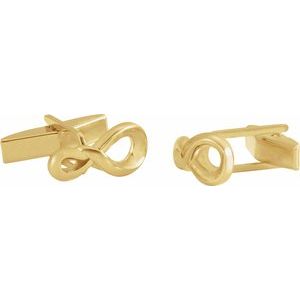 14K Yellow Gold 15.8 X 7 mm Polished Infinity-Inspired Cuff Links