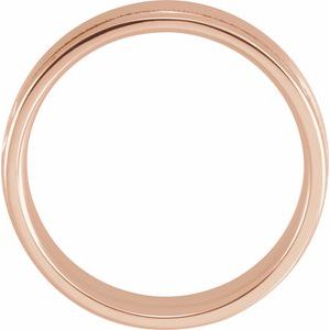 14K Yellow Or White Or Rose Gold Grooved Comfort-Fit Flat Band