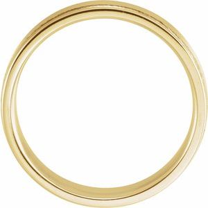 14K Yellow Or White Or Rose Gold Satin/Polished Grooved Comfort-Fit Flat Band