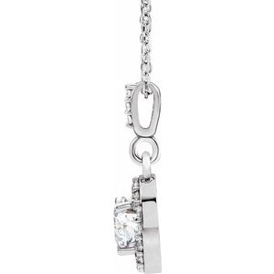 14K White Gold Round 4.8Mm Gh Si1-Si2 5/8 Ctw Lab-Grown Diamond Necklace, Length: 18 In