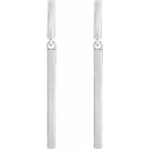 Sterling Silver Bar Dangle Earrings