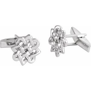Sterling Silver 16 X 16 mm Polished Celtic-Inspired Cuff Links