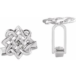 Sterling Silver 16 X 16 mm Polished Celtic-Inspired Cuff Links