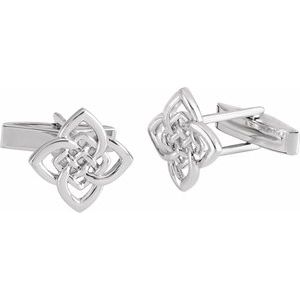 Sterling Silver 16.2 X 12.2 mm Polished Celtic-Inspired Cuff Links