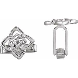 Sterling Silver 16.2 X 12.2 mm Polished Celtic-Inspired Cuff Links