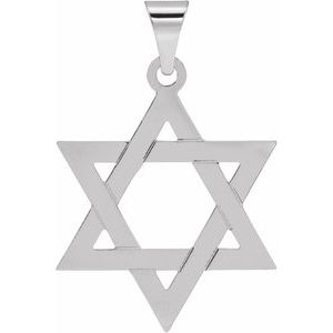 Sterling Silver 25 X 19 Mm Polished Star Of David Pendant