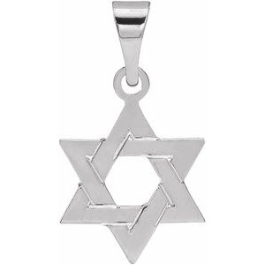 Sterling Silver 12 X 9 Mm Polished Star Of David Pendant