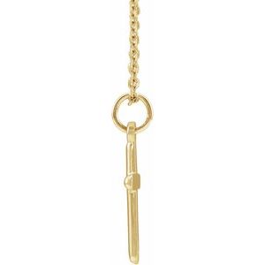 14K Yellow Gold 13 X 9 Mm Cross Necklace