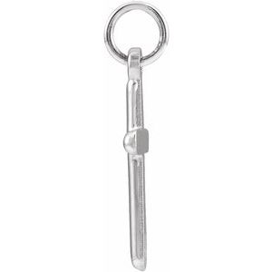 14K White Gold 20 X 10.4 Mm Cross Pendant