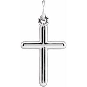 14K White Gold 20 X 10.4 Mm Cross Pendant