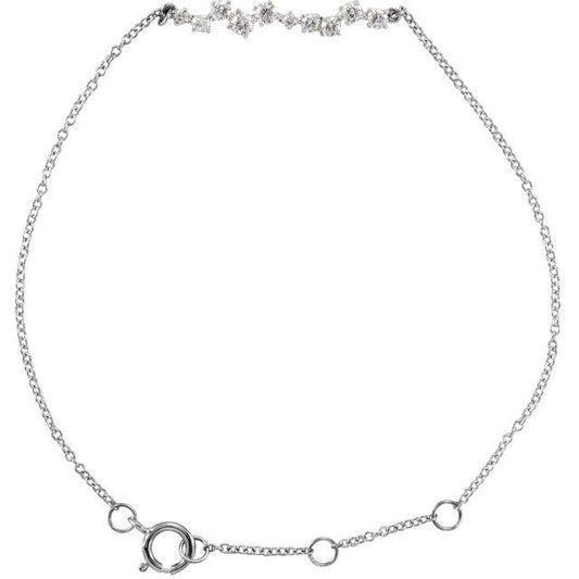 14K Yellow Or White Gold 22.7 X 4 Mm Round 2.3 Mm 6-7 In I1, H+ Polished 1/3 Ctw Natural Diamond Bar Bracelet