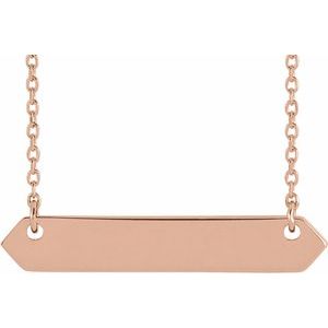 18K Rose Gold-Plated Sterling Silver Engravable Geometric 16-18" Necklace