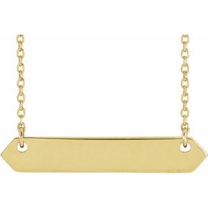 18K Yellow Gold-Plated Sterling Silver Engravable Geometric 16-18" Necklace