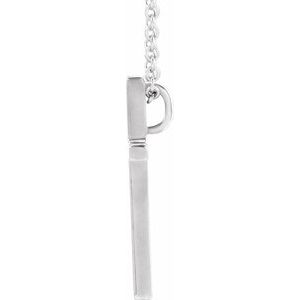 Sterling Silver 12 X 7.61 Mm 18 In Polished Cross Necklace