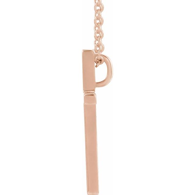 14K Rose Gold 12 X 7.61 Mm 18 In Polished Cross Necklace