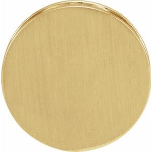 14K Yellow Gold 12.5 Mm Polished Engravable Disc Slide Pendant With Scroll Detail