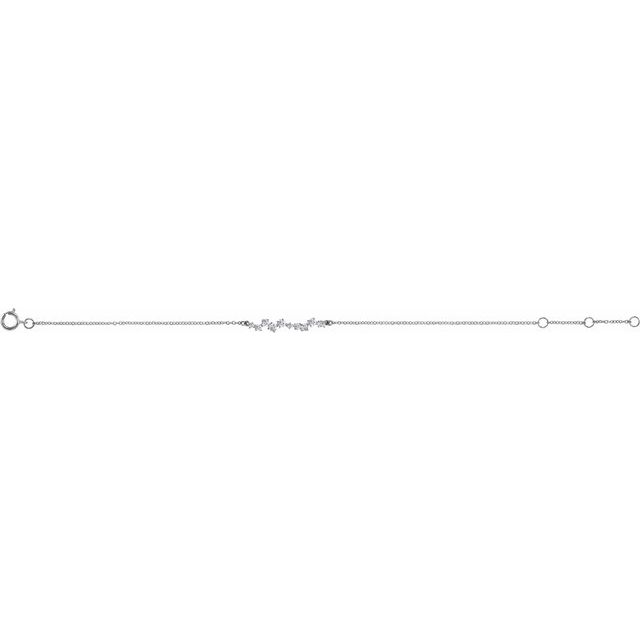 14K Yellow Or White Gold 22.7 X 4 Mm Round 2.3 Mm 6-7 In I1, H+ Polished 1/3 Ctw Natural Diamond Bar Bracelet