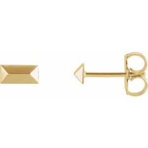 14K Yellow Gold 5.85 X 2.85 Mm Pair Friction Backs Polished Geometric Stud Earrings