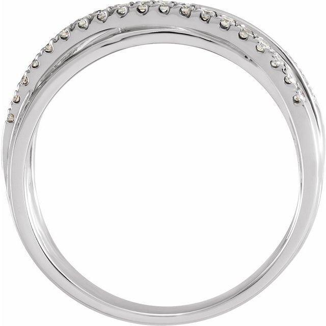 14K White Gold Round 1.2 Mm Polished Diamond Ring, Size 7