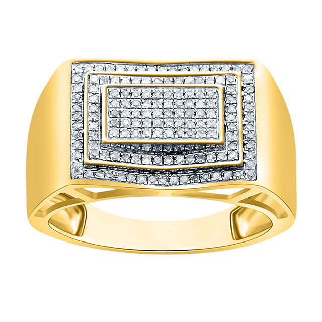 10K Yellow Gold 0.30-0.34 Cttw Diamond Micropave Rings