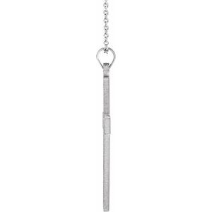 14K White Gold 29 X 19 Mm 18 In Polished Cross Necklace