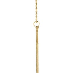 14K Yellow Gold 25 X 16 Mm 18 In Polished Cross Necklace