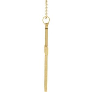 14K Yellow Gold 32 X 21 Mm 18 In Polished Cross Necklace
