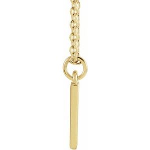 14K Yellow Gold 16 In Polished Initial Necklace