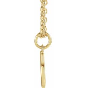 14K Yellow Gold 18 In Polished Initial Necklace