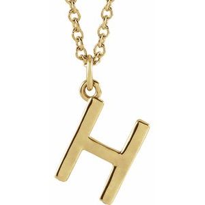 14K Yellow Gold 18 In Polished Initial Necklace