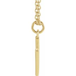 14K Yellow Gold 18 In Polished Initial Necklace