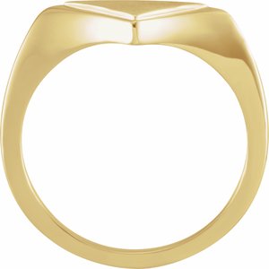 14K Yellow Gold Polished Signet Ring Size 7