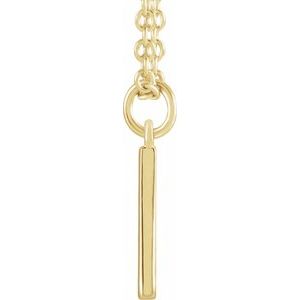 14K Yellow Gold 16 In Polished Initial Necklace