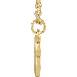 14K Yellow Gold 18 In Polished Initial Necklace