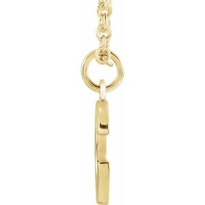 14K Yellow Gold 16 In Polished Initial Necklace