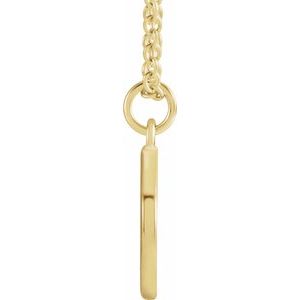 14K Yellow Gold 18 In Polished Initial Necklace