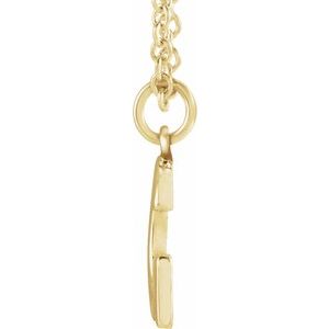 14K Yellow Gold 18 In Polished Initial Necklace