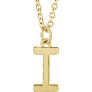 14K Yellow Gold 18 In Polished Initial Necklace