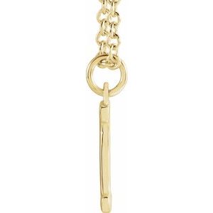 14K Yellow Gold 18 In Polished Initial Necklace