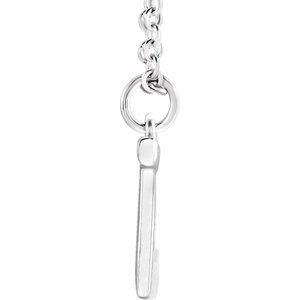 14K White Gold 16 In Polished Initial Necklace