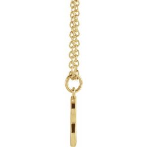 14K Yellow Gold 16 In Polished Initial Necklace