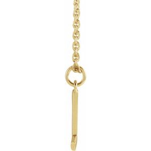18K Yellow Gold Gold-Plated Sterling Silver Initial 18 In Polished Initial Necklace