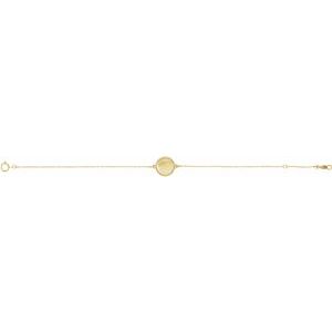 14K Yellow Gold 15.4 X 11.8 Mm 6 1/2-7 1/2 In Polished Engravable Beaded Disc Bracelet