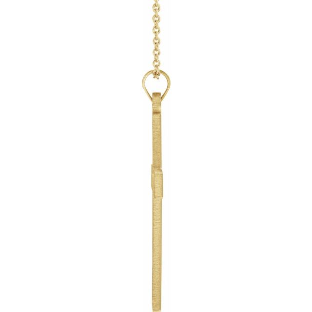14K Yellow Gold 29 X 19 Mm 18 In Polished Cross Necklace